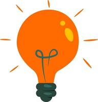 light bulb flat illustration, full color icon vector