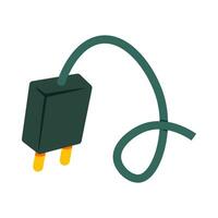 charging cable flat illustration, full color icon vector