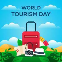 world tourism day illustration design vector in gradient