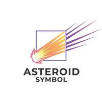 Fast Speed Impact Meteorite Asteroid Stone Icon Symbol Vector
