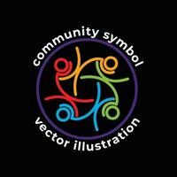 Circular Abstract Human People Family Together for Diversity Community Unity United Teamwork Symbol Vector