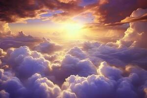View of Clouds Sky at Sunrise photo