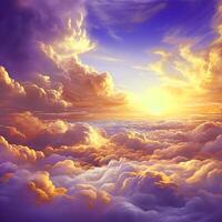 Cloudscape in Sky at Sunset photo
