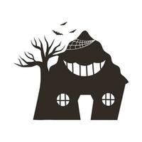 Haunted House Silhouette Illustration Isolated In White Background vector