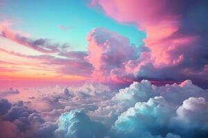 Beautiful View of Colorful Clouds in the Sky with Aesthetic Style Background at Twilight AI Generative photo