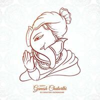 Beautiful ganesh chaturthi festival card background vector