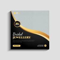 Jewelry social media post and web banner template vector