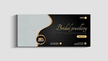 Jewelry Business Social media Cover Banner design Template vector