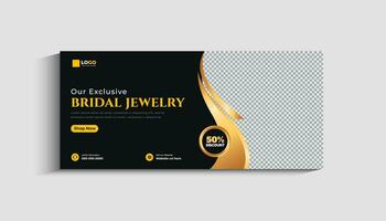 Jewelry Business Social media Cover Banner design Template vector
