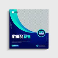 Gym fitness social media post and web banner template vector