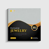 Jewelry social media post and web banner template vector