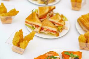 various snacks on the table photo