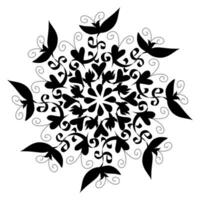 Black tribal mandala element illustration design. Perfect for tattoos, icons, background elements and wallpapers, stickers vector