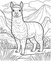 llama colorante paginas para adultos vector