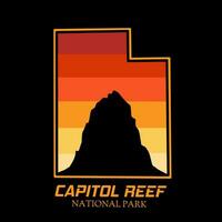 vector of capitol reef in utah perfect for print, t-shirt design