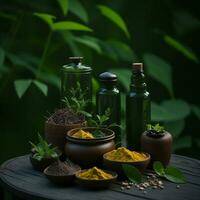 hierbas y especias, ayurvédico medicina y productos, herbario medicina y productos foto