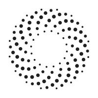 Dotted spiral vortex design element, vector illustration.