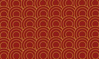 Golden Circle Pattern on Red Background vector