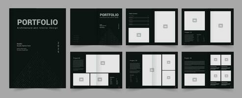 Architecture portfolio and portfolio layout Design. vector