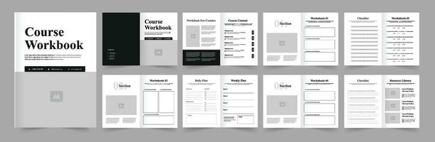 Course Workbook layout template vector