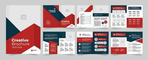 Business brochure template layout design, 12 page corporate brochure editable template layout, company profile template design. vector