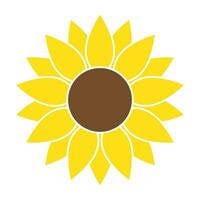 girasol en plano estilo vector aislado