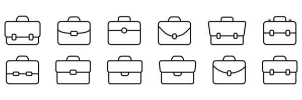 Briefcase icon. Business bag icon. Suitcase, portfolio symbol, linear style pictogram isolated on white. vector