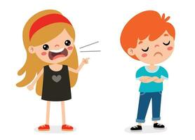 Cartoon Illustration Of Kids Quarrel vector