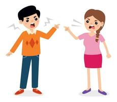 Cartoon Illustration Of Angry Family Quarreling vector