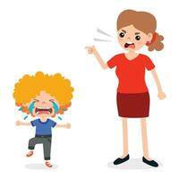 Cartoon Illustration Of Parent Scolding Kid vector