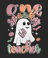 One spooky teacher vector