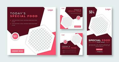 Special Food Restaurant Social Media Post for Online Marketing Promotion Banner, Story and Web Internet Ads Flyer vector