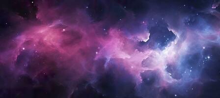 Galaxy texture with stars and beautiful nebula in the background, pink and gray. AI Generated photo