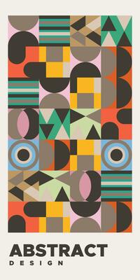 Abstract artwork bauhaus design. Colorful retro modern style for background, cover, print, banner.