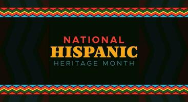 Hispanic heritage month. Abstract pattern ornament background design, colorful style with text, geometry vector