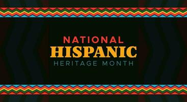 Hispanic heritage month. Abstract pattern ornament background design, colorful style with text, geometry vector