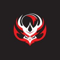 Skull Meteor Logo Design Red and White vector