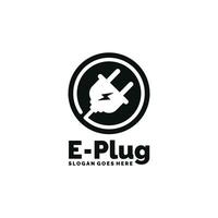 eléctrico enchufe logo diseño vector ilustración