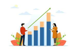 business marketing teamwork planning concept, profit analysis sales performance charts and graph reports, business strategy, Create a business strategy plan, generate reports. Growth chart. vector