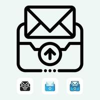 Modern Email Icon Set. Minimalist Vector Illustrations for Business Inbox and Office App Interface Design - Editable Stroke and Pixel Perfect Web Symbols