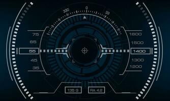 HUD sci-fi interface screen view blue geometric design virtual reality futuristic technology creative display vector