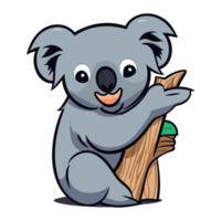 fofa coala em árvore ramo png
