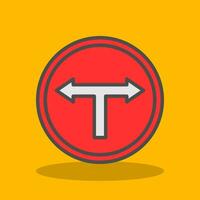 T Junction Vector Icon Design