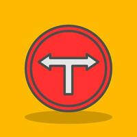 T Junction Vector Icon Design