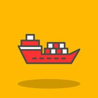 Cargo Ship Vector Icon Design