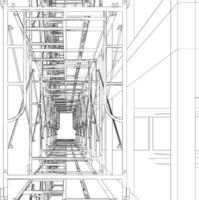 3d ilustración de edificio y construcción vector