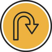 U Turn Vector Icon Design