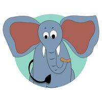 Elephant icon vector avatar. African elephant cartoon illustration