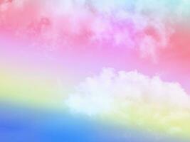 beauty sweet pastel purple and yellow  colorful with fluffy clouds on sky. multi color rainbow image. abstract fantasy growing light photo