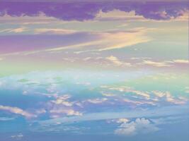 beauty sweet pastel purple blue  colorful with fluffy clouds on sky. multi color rainbow image. abstract fantasy growing light photo